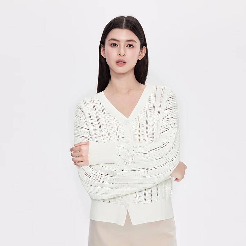 FivePlus Women's V-Neck Cut-Out Knit Cardigan