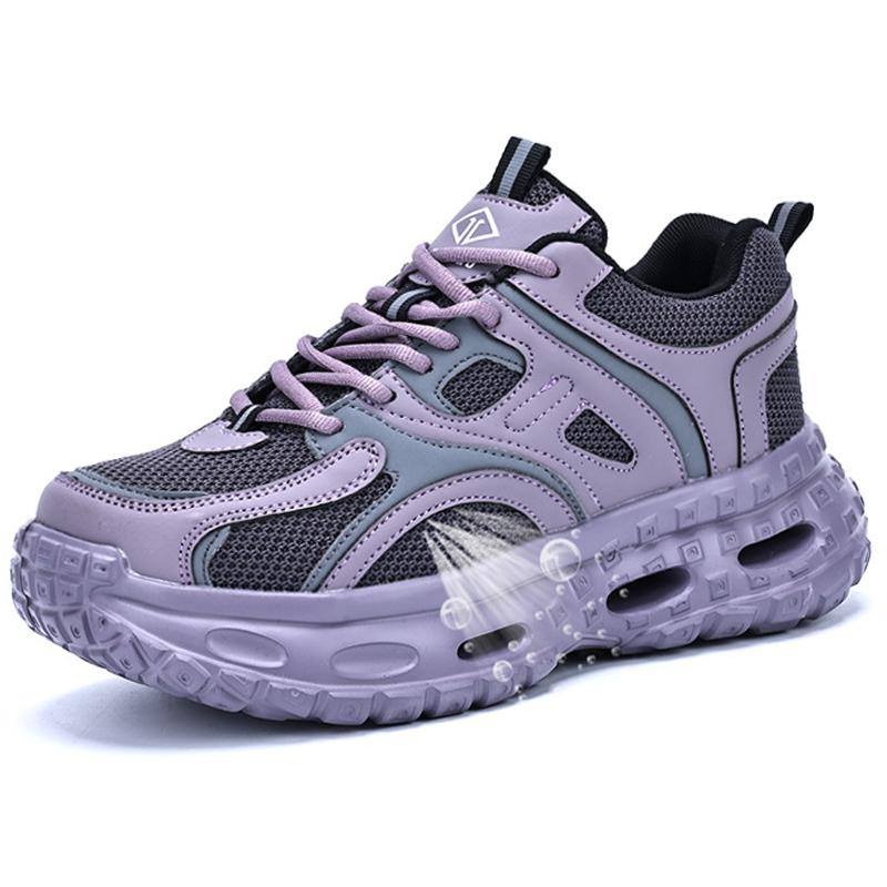 Fashion Women's Safety Shoes Anti-smash Anti Puncture Work Sneakers Steel Toe Shoes Breathable Lightweight Protection Shoes
