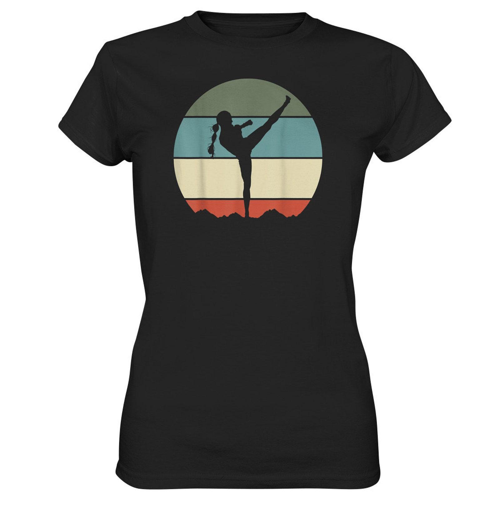Kickboxer Vintage Kickboxing Retro Muay Thai Gift Idea T-Shirt - Women s Premium Shirt M