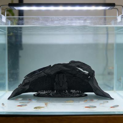 Tunnel Grotta per Acquario Faraone Egiziano sotto Tunnel di Ghiaia Nascondiglio per Pesciolini e Gamberetti con Oblò per Acquario di Betta Pleco Gamberetti