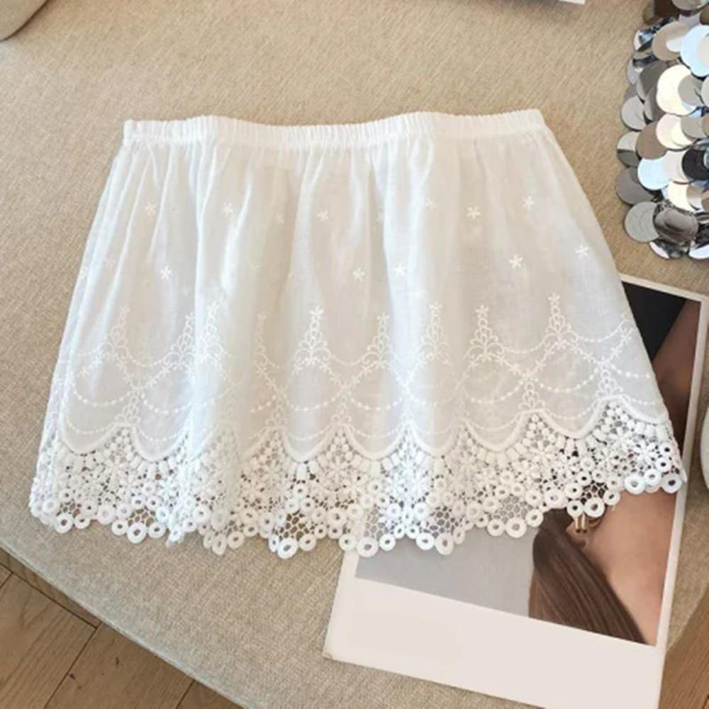 

Korean Style Lace Underskirt Slips Embroidery Flower Lace Lining Petticoat Female L белый