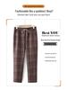 Spring Style Fashionable Plaid Elastic High Waist Pants for Middle-aged and Elderly Women