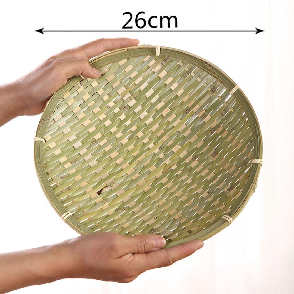 Creative Natural Bamboo Sieve Handmade Weaving Fruit Bread Basket Household Snack Basket Kitchen Storage