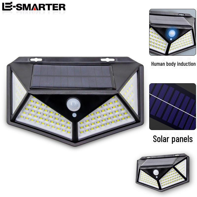 Zweireihige Solar-LED-Straßenleuchte für den Außenbereich mit Bewegungsmelder