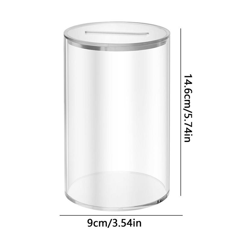 Piggy Bank for Adults Kids Acrylic Clear Piggy Bank Coin Bills Bank Money Saving Jar Unopenable Change Jar Money Bank Home Decor