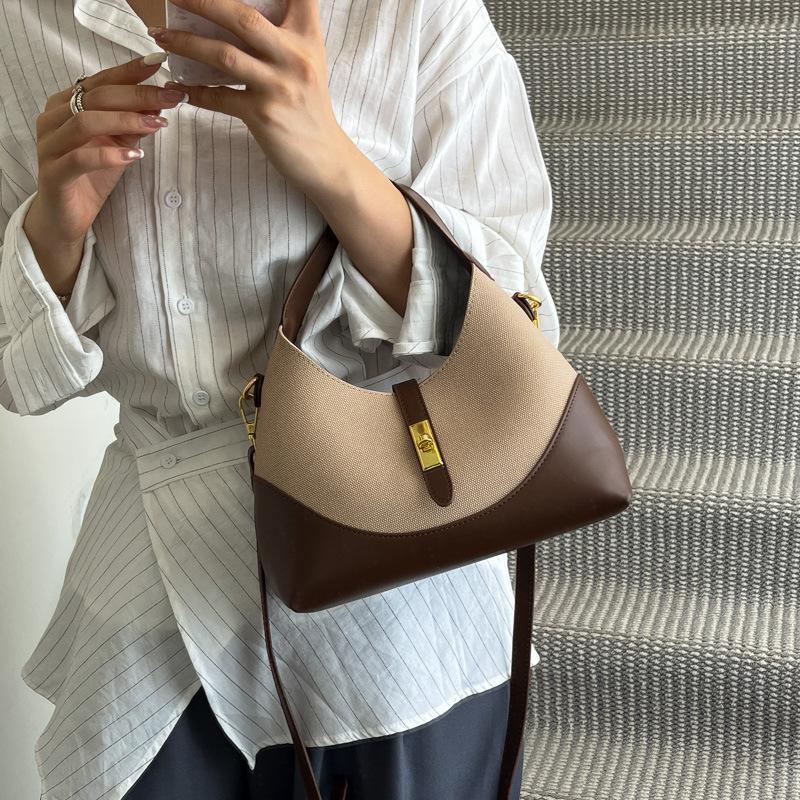 

Fashi Ctrasting Color Women s Handbag Multifunctial Patchwork Crossbody Dinner Bag Niche Designer Commuting Shoulder Bag