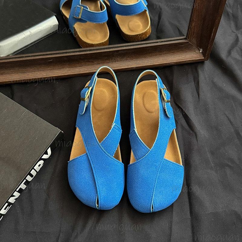 Fashion Women's Sandals Flat Low Heel Casual Loafers Slip-on Summer Spring Comfortable Footwear Cross Cover Toe Sandalias De Mujer