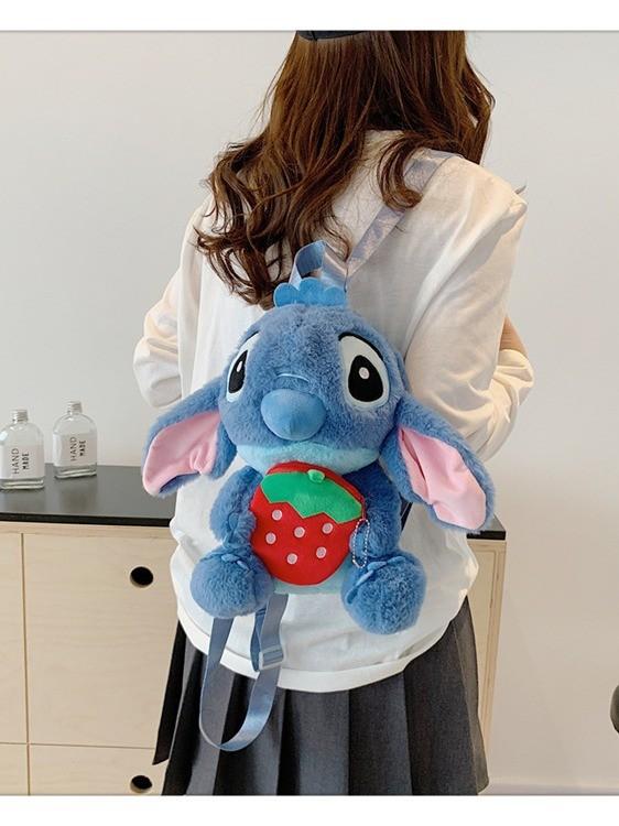 Stitch Plush Shoulder Bag Made Of Soft Material With Inner Pocket For Casual Use