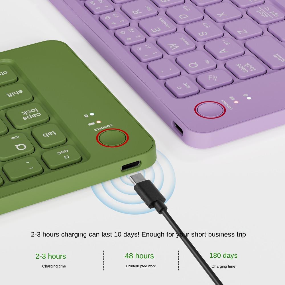 Rechargeable Bluetooth Folding Keyboard Lightweight Mini Folding Keyboard  Girls