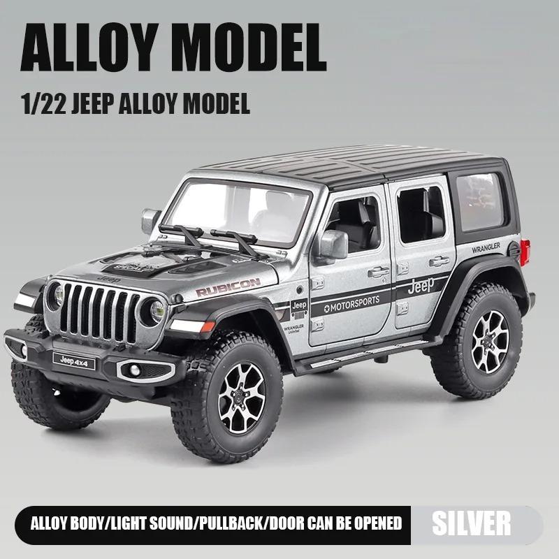 1/22 Scale Jeeps Wrangler Pickup Off-road Vehicle Alloy Model Car Simulation Sound and Light Diecast Metal Toy Collection Gift for Boy