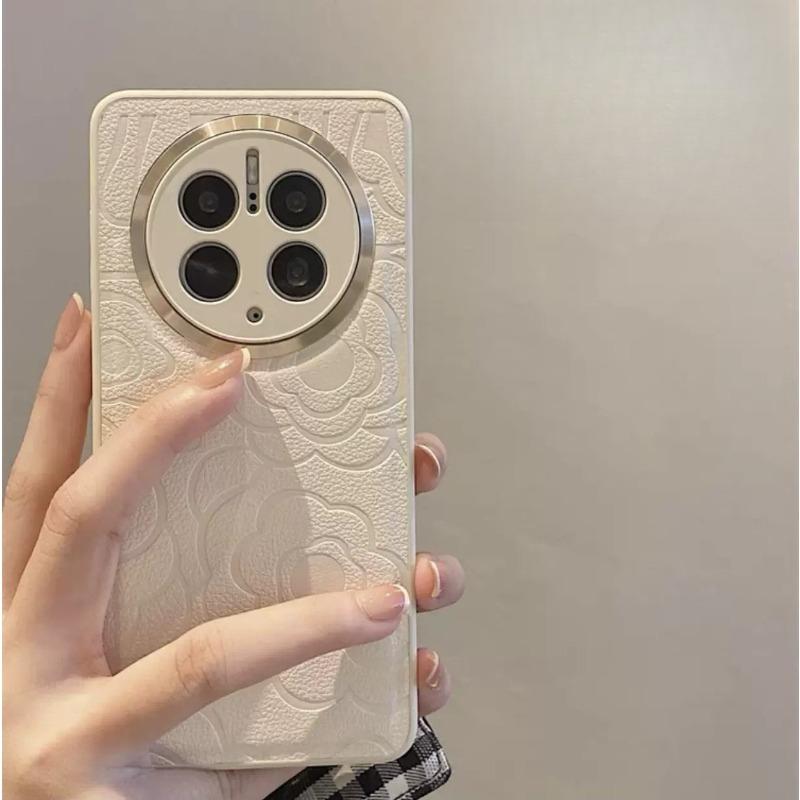 Anwendbar auf Huawei Mate70pro Kamelienleder Handyhülle, Metallspiegel, HONOR 200 Vollschutzhülle, Magic7