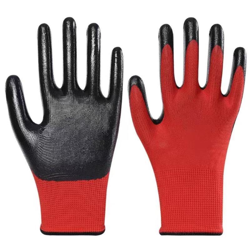 1 Pairs Nitrile Coated Work Gloves Non-Slip Knit Safety Protective Gloves Industrial Labor Building Construction Work Gloves