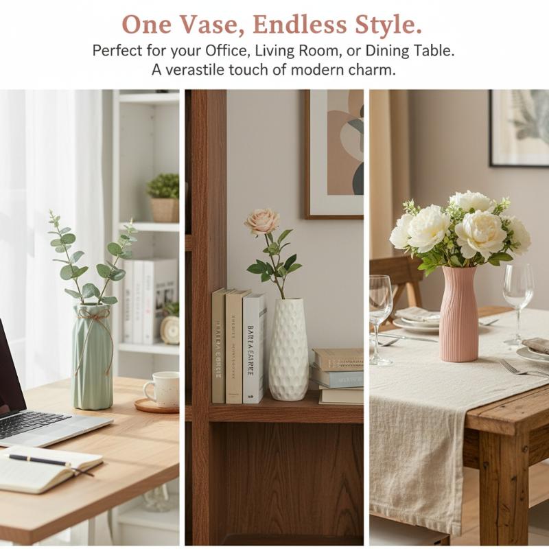 PP Vases Imitation Ceramic Flower Pot Nordic Decor Wedding Ramadan Outdoor Home Table DIY Gifts Bonsai Holiday Yard