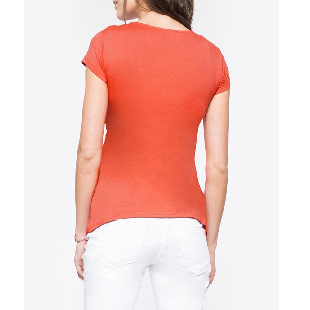 European & American V-Neck Maternity Dress - Sexy Short-Sleeve Nursing Top