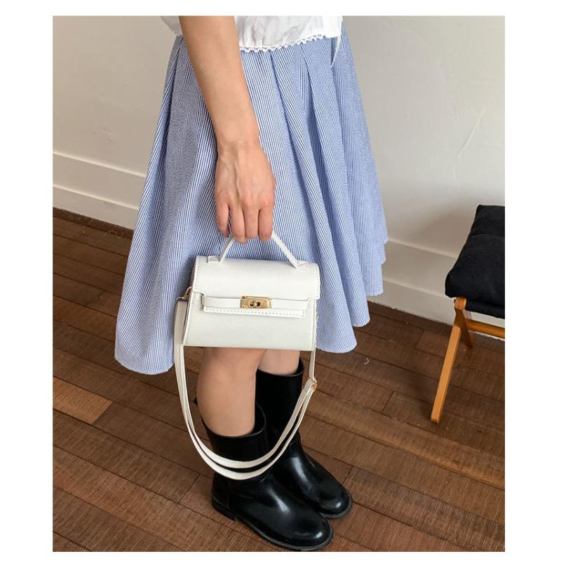 Simple Kelly Style Handbag for Women Faux Leather Crossbody Shoulder Square Bag