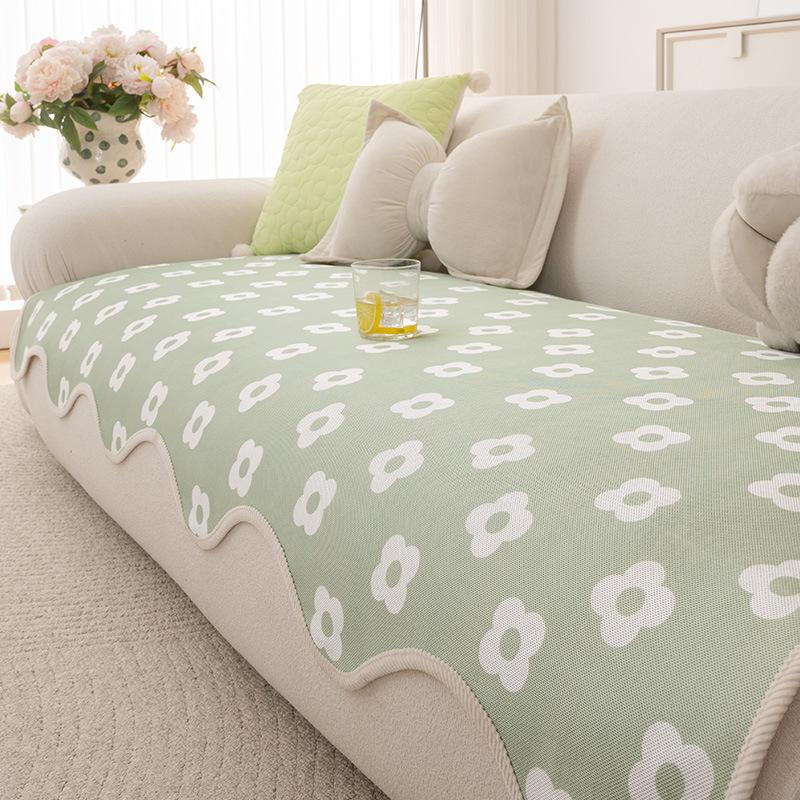 

Small Fresh And Cool Special-Shaped Ice Silk Sofa Cushion Summer New Mat Ice Silk Mat Light Luxury Seat Cushion Cover Cloth 90*90cm
