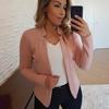 Blazer autunno inverno adatto a ufficio abito a maniche lunghe giacca cardigan tinta unita cappotto da donna