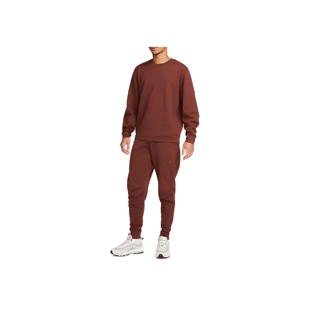 Nike Solid Color Crew Neck Long Sleeve Sweatshirt Men Tops Brown DV9974-231