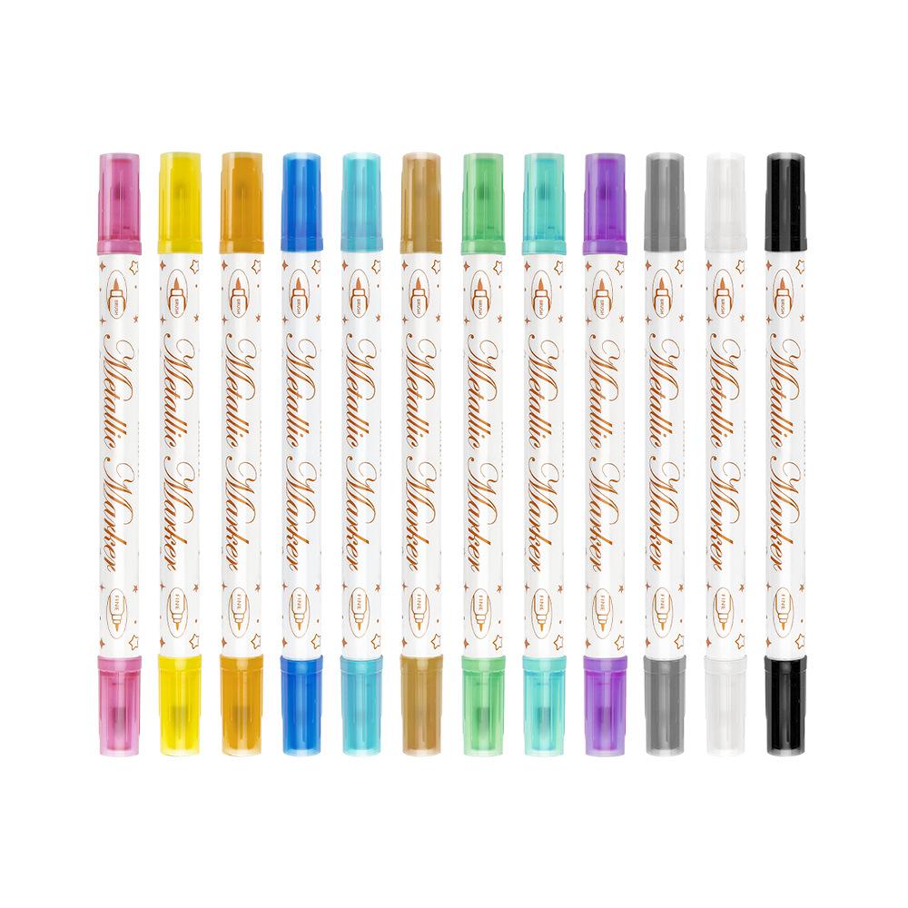 Double-Tip Acrylic Metal Marker Student-Grade Marker Opaque Layered Colors Water-Based Art Marker