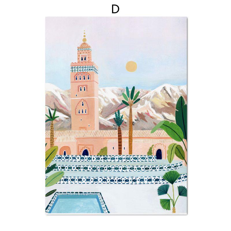 Italy Canvas Painting Poster Wall Art Wall Decoration Beach Palm Coastal Painting Wall Decoration Nordic Living Room Wall Poster