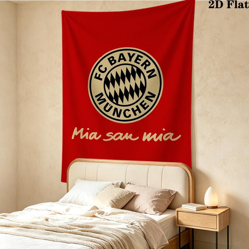 Fc Bayern Munich Wall Tapestry Aesthetic Wall Hanging Printed Fabric Blanket Decorative Tapestries For Bedroom Living Room Home Decor