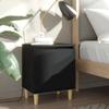 Day and Night - Day and Night Nightstand with Black Solid Wood Legs 40x30x50 Cm