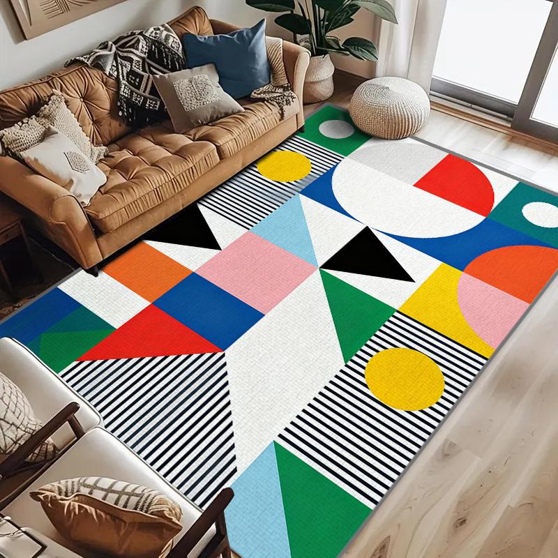 

VIKAMA Modern Colorful Geometric Carpet Area Rug for Living Room Study Sofa Doormat Study Tables Mat Kitchen Non-slip Floor Mat 60x160cm