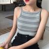 Koreanisches Sommeroberteil Damen Spaghetti-Träger Gestreiftes Neckholder Gestricktes Camisole Damenbekleidung