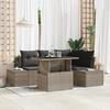 VidaXL 5-Piece Garden Sofa Set with Grey Cushions In Poly Rattan 3349175