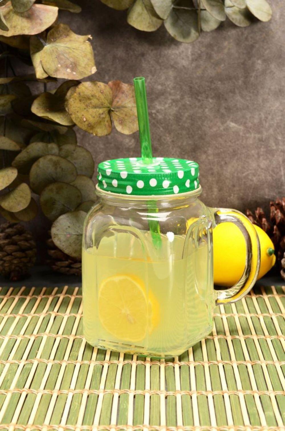 

Pasabahce 80388 Чашка с металлической зеленой крышкой, соломинкой и ручкой, 450 куб.см.