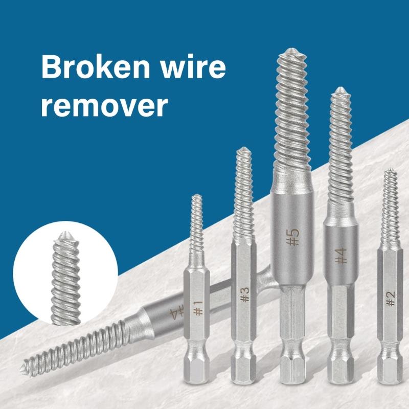 5Pcs Screw Extractor Center Drill Bit Guide Set Broken Damaged Bolt Remover Removal Speed Cord Breaker Puller