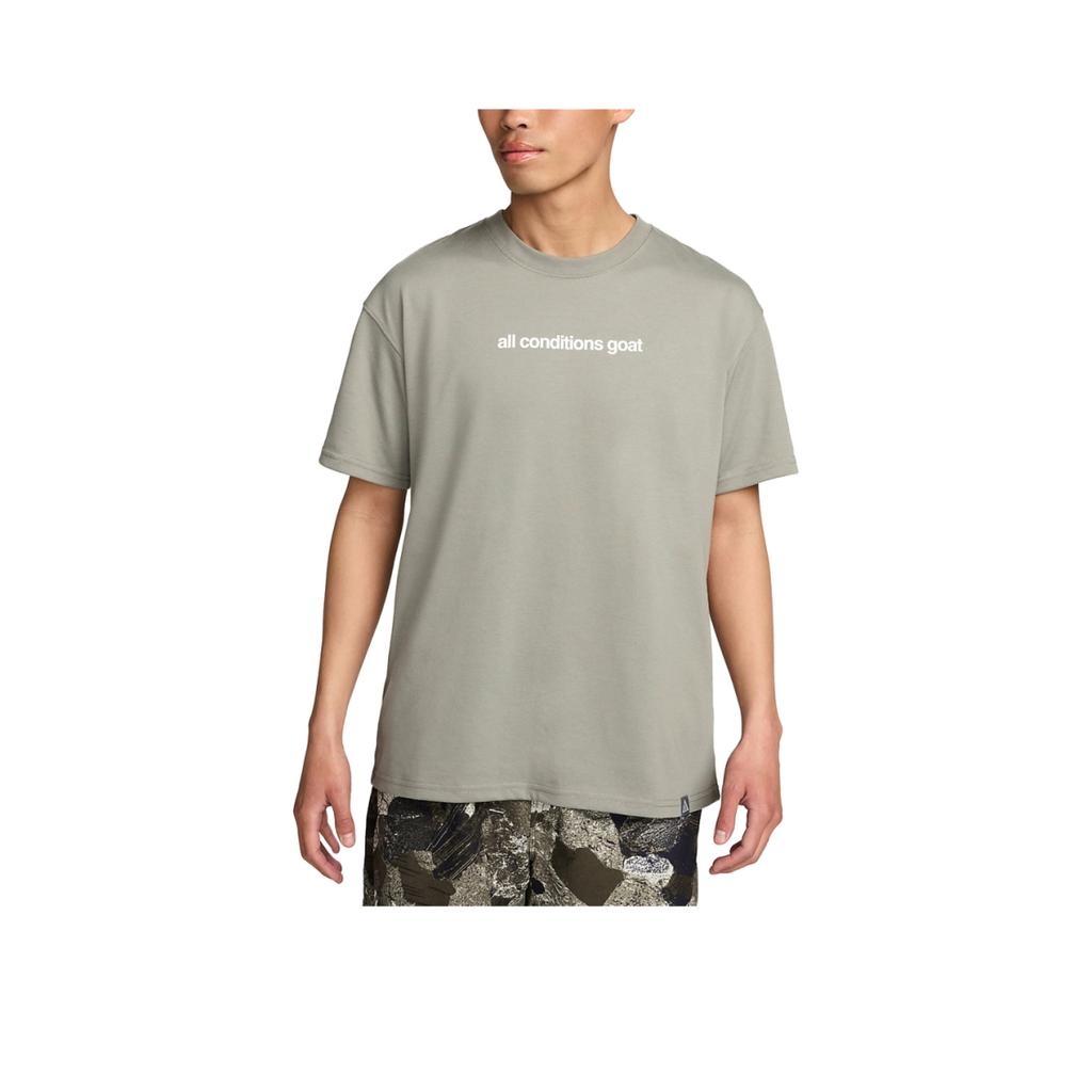 Nike ACG men's gray quick-dry loose-fit short-sleeve T-shirt with letter print