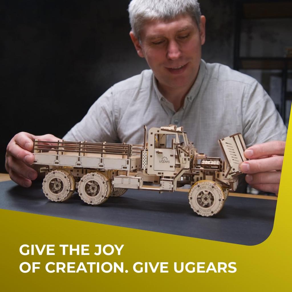Ugears Cargo Truck 70253 Lemn Fără adeziv sau instrumente Instrucțiuni de asamblare 3D Incluse Puzzle, Necesar, Puzzle,