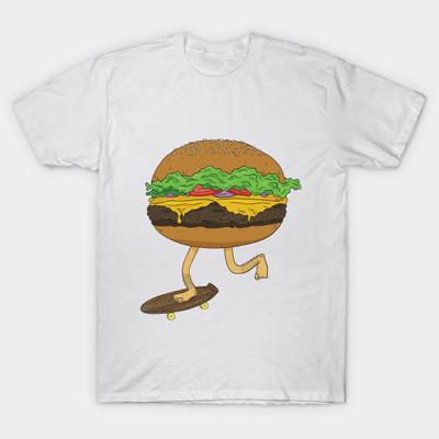 T Shirt Women Skate Burger Harajuku Print Kawaii Tshirt Summer Short Sleeve Female T-Shirt Top Tee