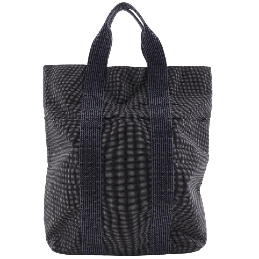 

HERMES Herline Cabas Handbag Tote Bag gray Nylon canvas unisex Used