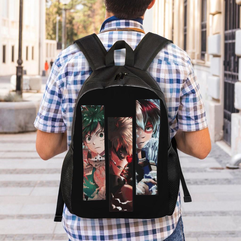 Personalized My Hero Academias Backpacks Basic Bookbag for School College Izuku Midoriya Katsuki Bakugo Shoto Todoroki Bags