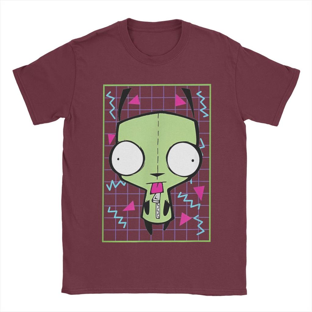 Pánská trička Invader Zim Gir 90s Mřížka Novinka Tričko z čisté bavlny Tričko s krátkým rukávem Top s kulatým výstřihem 4XL 5XL