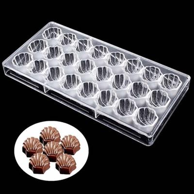 24 In 1 3D Sea Shell Shape Polycarbonate Chocolate Mold Tray DIY Baking Tool