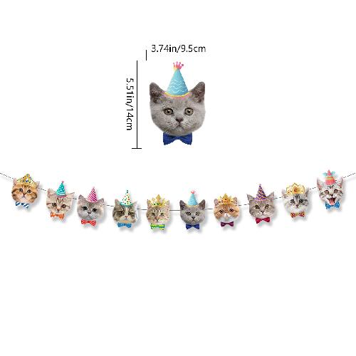 Pet Birthday Party Decoration Birthday Flag Dog Cat Party Decoration Banner