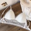U-shaped Back Underwear Lace Hollow Triangular Cup Underwear Deep V Gathering Bra Sexy Sweet Thin Breathable Women's Bra