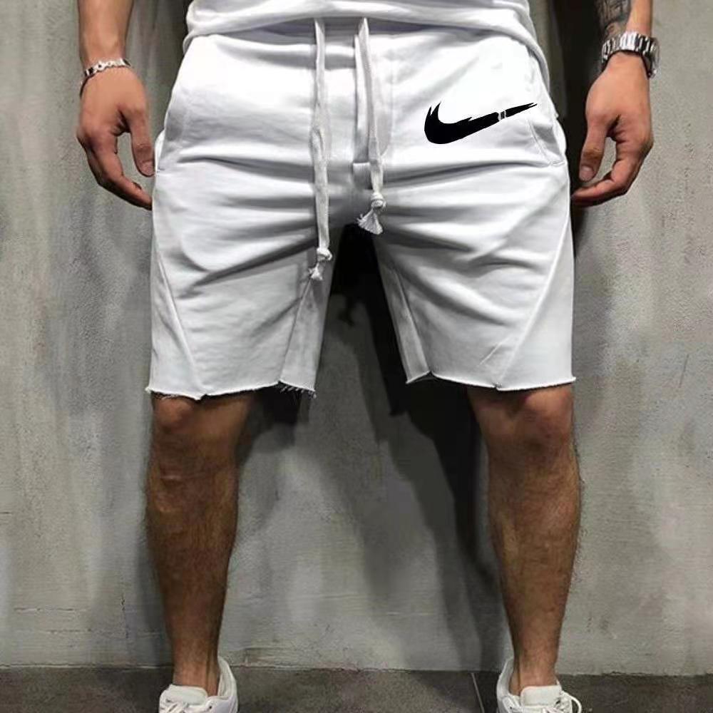 Men's Shorts Solid Color Frayed Shorts 