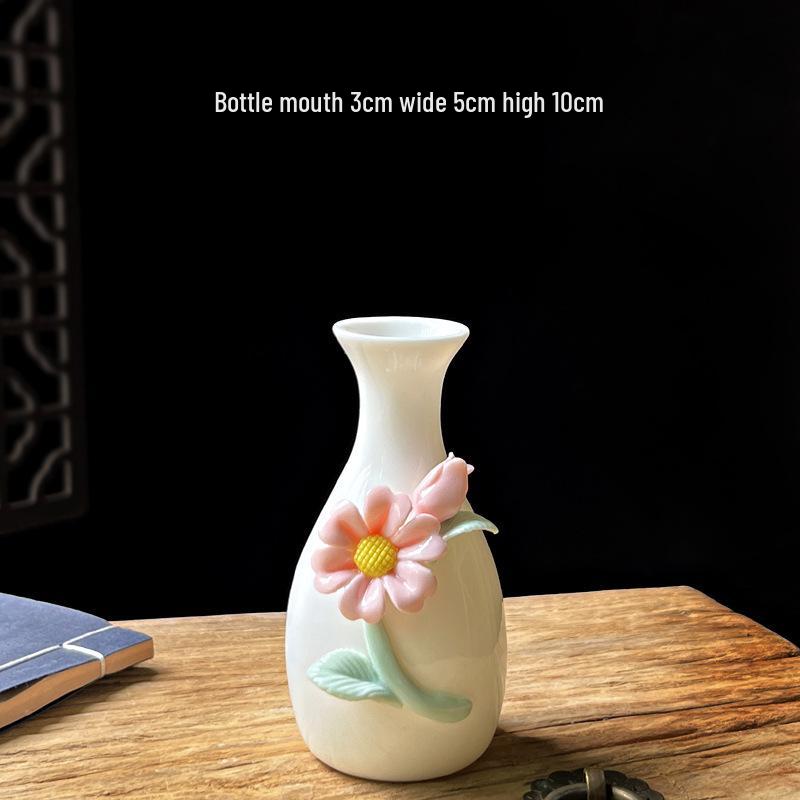 Handcrafted Ceramic Mini Vase for Fresh Flowers - Colorful Desktop Ornaments
