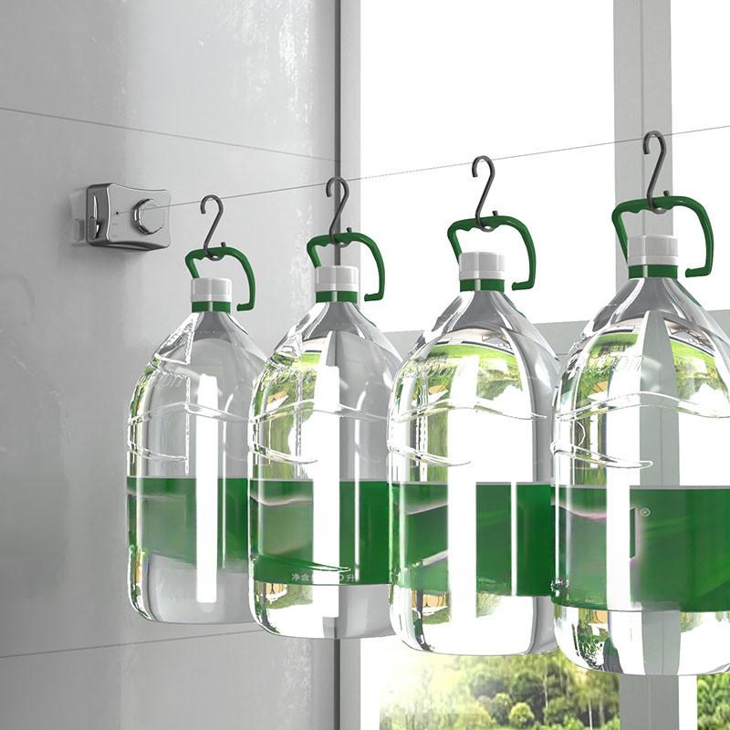 Bathroom Accessories Storage Hanger Retractable Clothesline Wall Mounted Invisible Adjustable Laundry Line Clothes Drying Rack