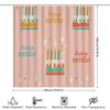 Happy Birthday Shower Curtain With Cake Pattern Pink Color Decorative Waterproof Bath Mat Cover Set Perfect Gift For Birthday Pa