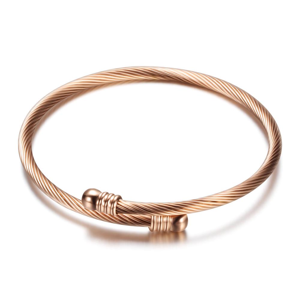 New Titanium Steel Bracelet European and American Simple Three-Color Cable Bracelet