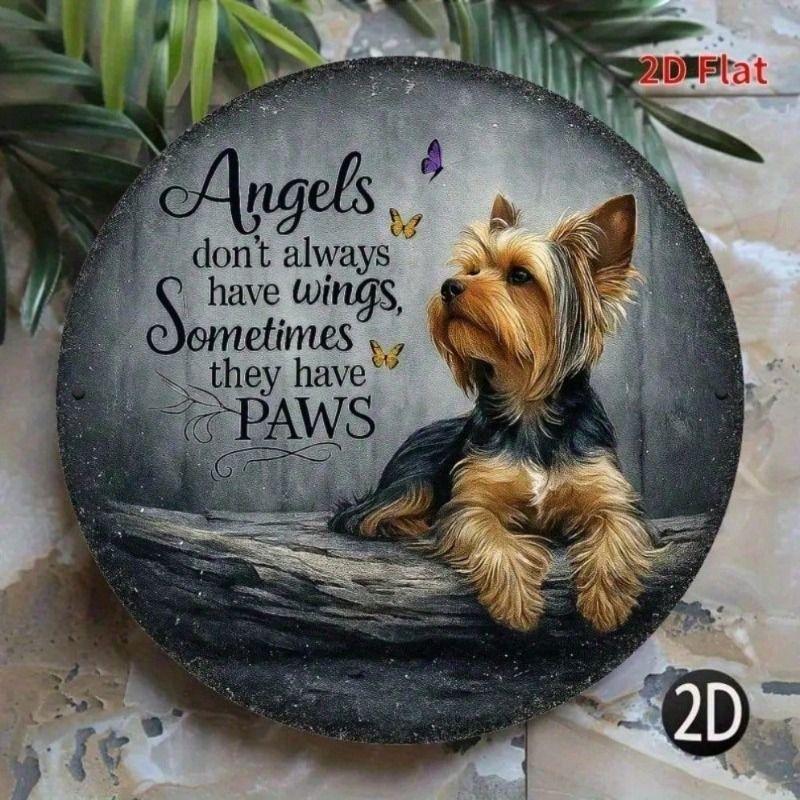 

Metal Wall Art Yorkie Tribute Sign with Name and Dates Memorial Gift