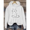 Casual Cat Print Hoodie Women's Clothing Hooded Sweatshirt Cute Long Sleeve Autumn Winter Hoodie Fashion Sweatshirt