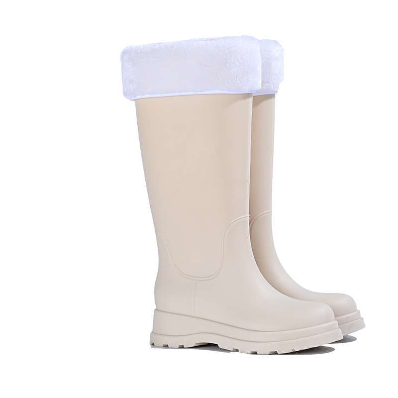 Japonské vysoké holínky dámská móda svrchní oděv protiskluzové, vodotěsné a oděruvzdorné integrované gumové boty kuchyňské dlouhé holínky měkká podrážka