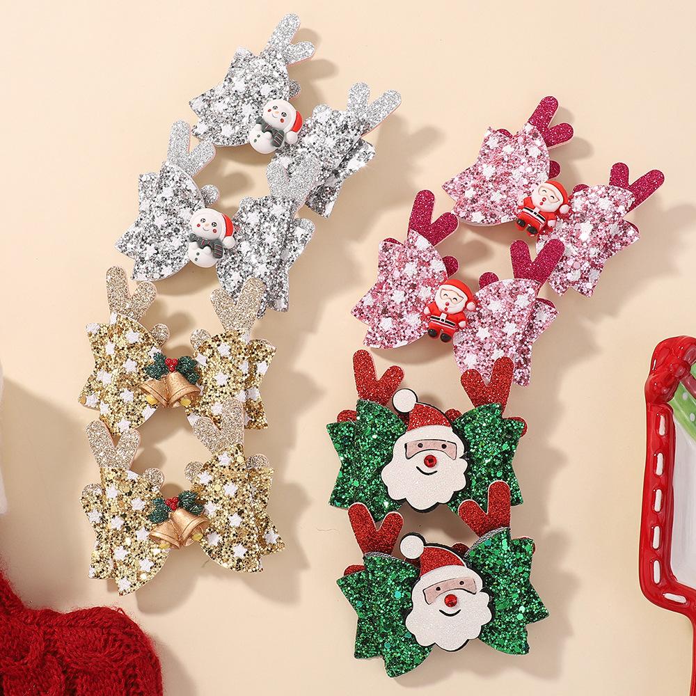 Christmas Hairpin Set, Party Bow, Gretel Scallion Powder, Big Antlers, Headdress, Children'S Hair Accessories 4765