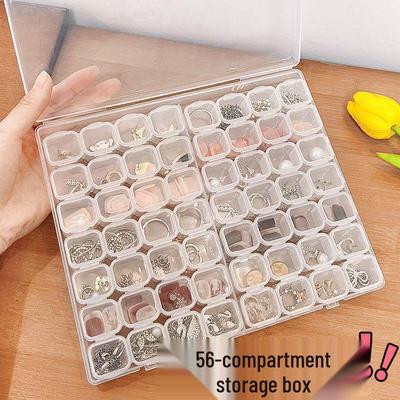 Průhledný mřížkový úložný box: Odnímatelný organizér na šperky a nail art s ochranou proti oxidaci